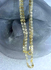 45 cm Halskette Plättchenkette 750 Gelbgold 18 KT Goldkette👍extravagant + EDEL - Imagen 1 de 5