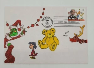 #3835 THEODOR GEISEL DR SEUSS STAMP FIRST DAY OF ISSUE W 1998 DR SEUSS CARD /Art - Picture 1 of 10