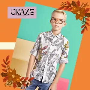 Boys Shirt full sleeves, placement print. 6 to 16 years Casual, Holiday - Picture 1 of 1