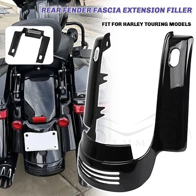 Black ABS Rear Fender Fascia Extension Filler Panel For Harley Road Street Glide - Изображение 1 из 4