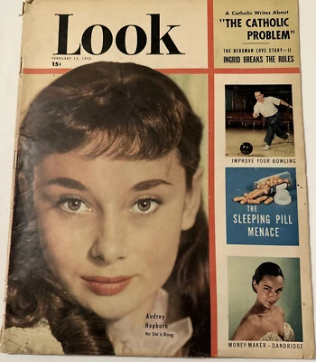 Look Magazine 1952 Audrey Hepburn Dorothy Dandridge Ingrid Bergman Hollywood - Image 1 of 4