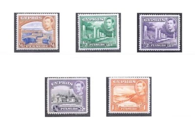 Chipre KGVI 1938 Wmk Multi Script CA SG151-163 Juego Completo MLH - Cat.Val. GBP274 Foto 1 de 4