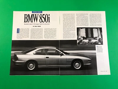 BMW 850i 1990 original 3 páginas prueba de carretera artículo publicitario impreso vintage Foto 1 de 2