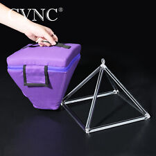 CVNC 6 Inch Quartz Clear Crystal Singing Pyramid Bowl Traveling Carry Bag Case