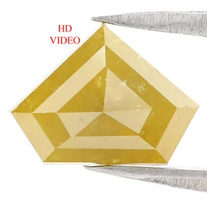 2.52 Ct Natural Loose Shield Shape Diamond 7.70 MM Yellow Color Diamond QL9615 - Picture 1 of 8