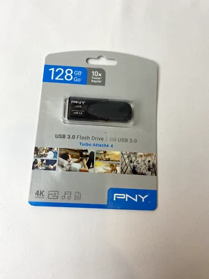 (NEW) PNY 128 GB - 4K Turbo Attache 3 - USB 3.0 Flash drive - Image 1 of 2