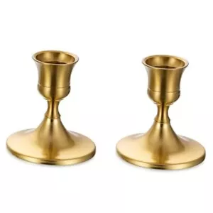  Gold Candlestick Candle Holders - Decorative Candle Holders 2 Pcs Gold-style 2 - Picture 1 of 8