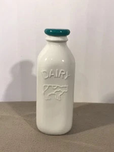Botella de batidos de leche blanca de cerámica blanca estilo vintage 1 litro - Imagen 1 de 7