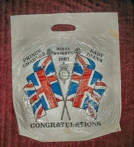 PRINCE CHARLES & LADY DIANA ROYAL WEDDING 1981 COMMEMORATIVE PLASTIC BAG - Picture 1 of 1