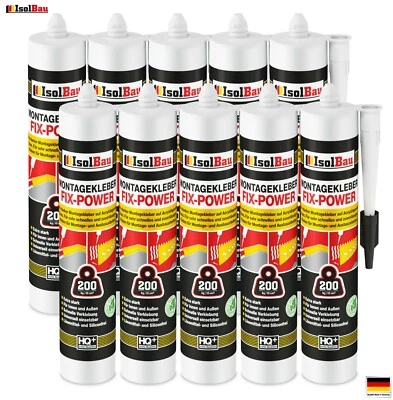 Montagekleber FIX-POWER Baukleber 10 x 300ml Styroporkleber weiß 200kg / 10cm - Bild 1 von 3