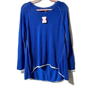 Fresh Produce Cozy Swing Crew Pullover Sweater Tencel Cashmere Size L Cobalt NWT - Picture 1 of 9