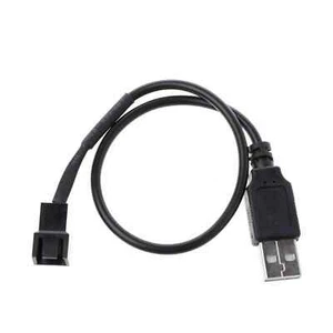 USB To 3-Pin or 4-Pin PWM Connector Adapter Cable 5V PC Computer Fan 1 Meter - Afbeelding 1 van 3