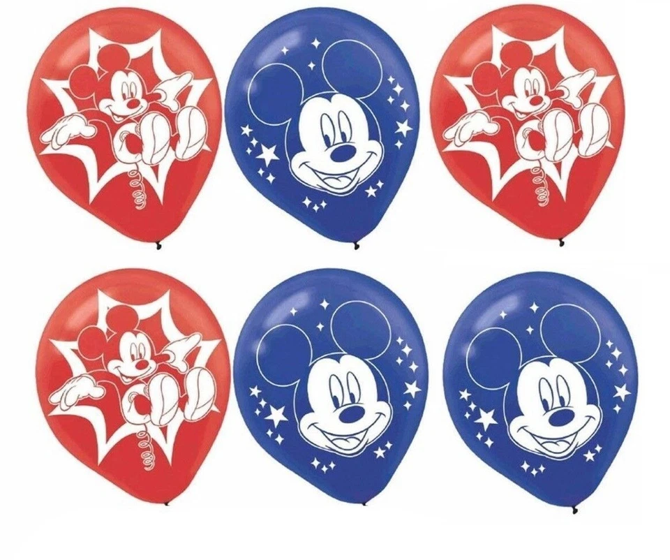 12 Disney Mickey Mouse 12" Latex Balloons Birthday Party Supplies