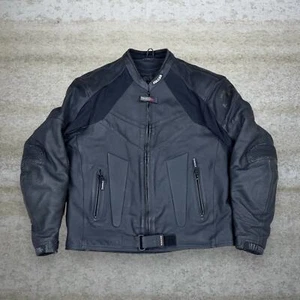 Vintage Vulcan Genuine Leather Jacket Mens XL Jet Black Biker Detroit Style 90s - Picture 1 of 5