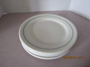 4 Shenango China Green Rim Band Dinner Plates Restaurant Ware Diner Lot - Picture 1 of 5