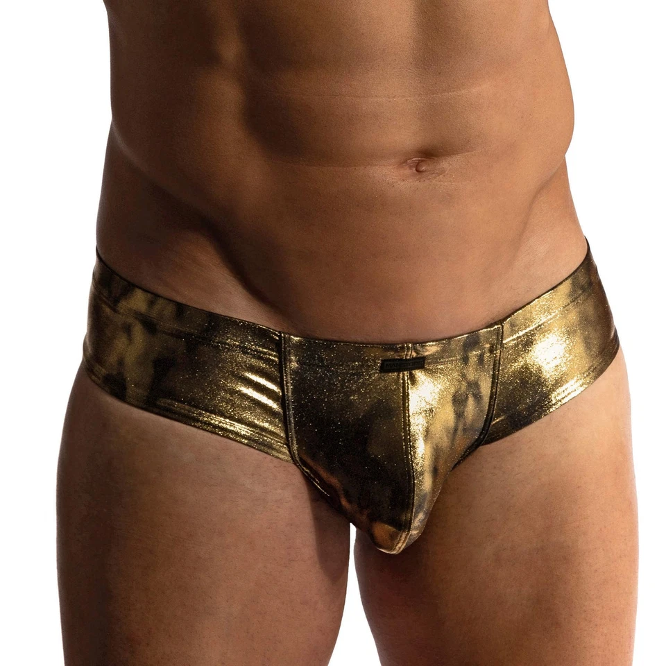 Manstore M2420 Cueca Atrevida Masculina Roupa Interior Hipster Baú Bolsa Copo Brilhante Metálica - Imagem 1 de 1