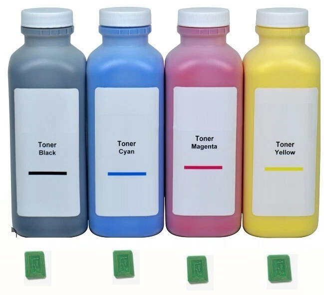 4 x GLOSSY TONER REFILL FOR OKIDATA OKI C5500n C5500ldn C5800 C5800ldn + 4 CHIPS - Image 1 of 1