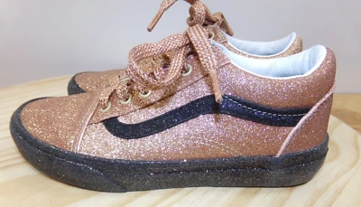 Vans Niños Unisex Old Skool Zapatos de Skate Tenis Dorado Brillo 508357 Talla 3 Foto 1 de 4