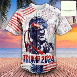 Trump 2024 3D Baseball Jersey Shirt Us Size Mother Day Gift All Over Print - Picture 1 of 3
