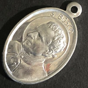Vintage 26mm c1960's-70's Aluminium Saint Bosco / Auxilium Christianorum Pendant - Bild 1 von 3
