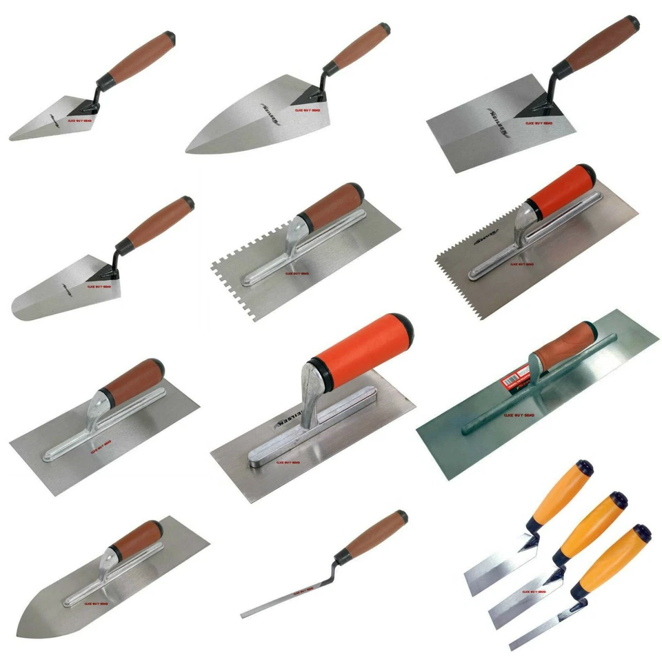 MAY VARY SOFT GRIP BRICK BUCKET FLOOR GAUGING PLASTER NOTCHED POINTING TROWEL TROWELS