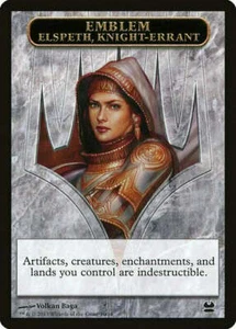 Magic The Gathering MTG ELSPETH, KNIGHT-ERRANT EMBLEM TOKEN Modern Masters NM - Picture 1 of 1