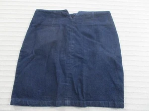 Asos Womens Skirt 6 Blue Denim Pencil Short Notch Solid Zips Stretch Cotton - Picture 1 of 10