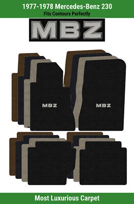 Alfombrillas delanteras y traseras Lloyd Luxe para Mercedes-Benz 230 77-78 con apliques MBZ Foto 1 de 4