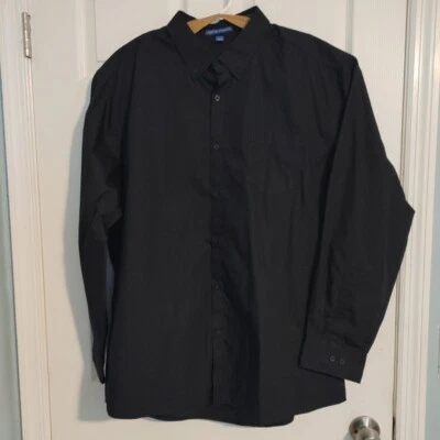 Port Authority Black Long Sleeve Button Down Shirt Men's Size 2XL Left Pocket - Image 1 of 4
