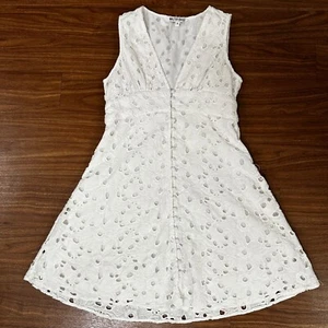 Walter Baker Dress Eyelet Lace sleeveless A-line 100% Cotton White size 4 - Picture 1 of 13