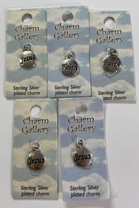 NEW Charm Gallery Sterling Silver Plated 5 Charms - Picture 1 of 4