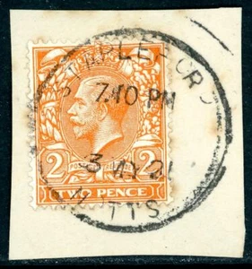 1921 GB Nottinghamshire Stapleford esqueleto matasellos en pieza - Imagen 1 de 1