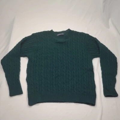 Eagle's Eye Vintage Green Wool Cable Knit Sweater Sz M Womens  - Image 1 of 4