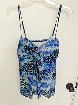 Fit For You Women's Blues, Black, Purple Green Size 14 Tankini TOP - Image 1 of 3