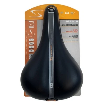 Sillín de bicicleta Serfas E-Gel para hombre asiento de bicicleta 175 mm gel de doble densidad suave comodidad  Foto 1 de 4