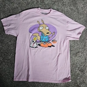 nickelodeon 2019 Rock's Modern Life Short Sleeve Size Large Pink Cartoon Shirt - Picture 1 of 7