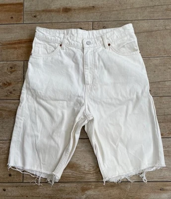 Women's White Denim Shorts Size 14 - Image 1 of 3