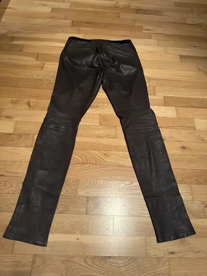 HELMUT LANG Hose Lederhose Leder braun L 40 Lederleggings Gr.8 Echtleder  - Bild 1 von 4