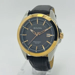 Reloj Bulova Precisionist para hombre esfera gris acero 42 mm correa de cuero 98B267 - Imagen 1 de 8