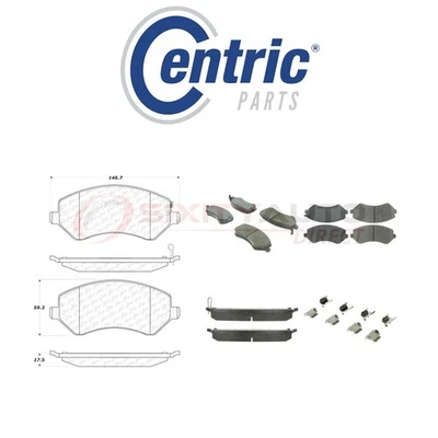 Centric Ceramic Disc Brake Pads w Shims for 2001-2008 Chrysler Voyager 2.4L fq - Изображение 1 из 4