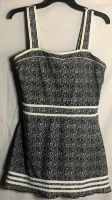 Vestido de natação Shore Shapes multicolorido preto e branco feminino tamanho 16 - Imagem 1 de 4