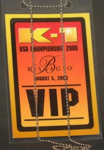 K-1 USA Championship 2000 Bellagio VIP Pass più biglietto originale Stub Cung Le - Foto 1 di 4