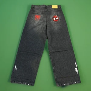 Kozue Denim Spider-Man Themenjeans Streetwear Größe 34 bitte lesen - Bild 1 von 17