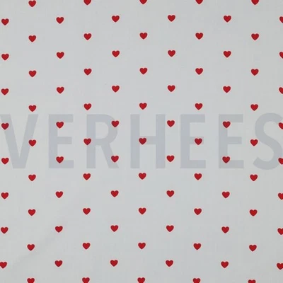 Popeline Herz Weiß/Rot 0,5 cm by Poppy Meterware Öko-Tex 100 Meterpreis 12,90 € - Bild 1 von 4