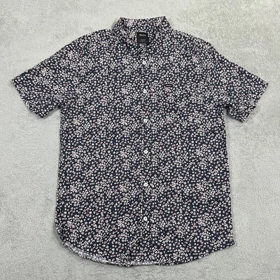 Camisa RVCA Para Hombre Mediana Estampado Floral Calce Ajustado Abotonada Manga Corta Foto 1 de 4