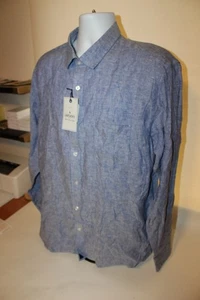 UNTUCKit Wrinkle Resistant 100% Linen Vin Santo Button Shirt • Size 2XL Slim NEW - Picture 1 of 8