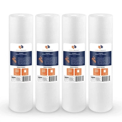 4PK of Big Blue 5 Micron 20" x 4.5" Sediment Water Filter Cartridge by Aquaboon - Image 1 of 4