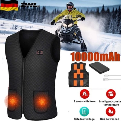 9-Zonen Unisex USB Beheizbare Heizjacke Weste Heizweste Beheizte Wärmeweste Vest - Bild 1 von 4