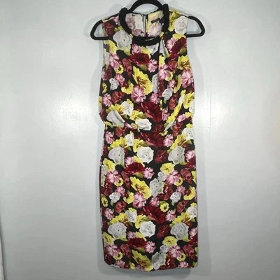 Vestido floral MAGASCHONI para mujer sin mangas de seda talla M cuello halter clásico con cuentas Foto 1 de 4