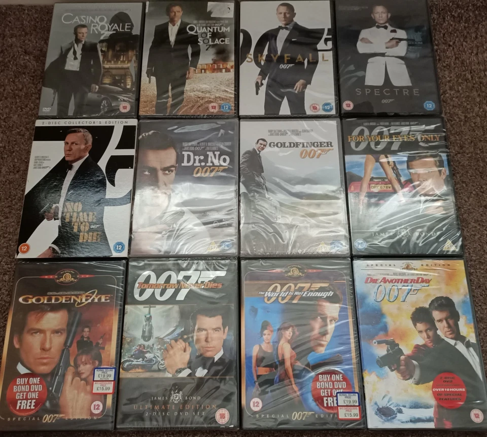 DVD Bundle x 12 Brand New & Sealed James Bond Films Sean Connery Daniel Craig - Image 1 of 1